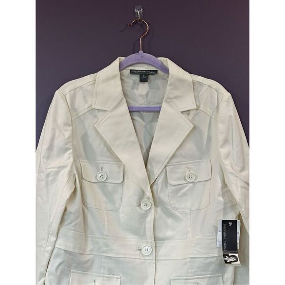 NWT Josephine Chaus Lolita Chic Sweet Cream Utility Jacket Size 12 - Picture 2 of 8